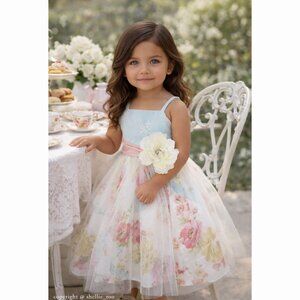 Lace Tulle Dress Vintage Floral Boutique Couture Spring Flower Girl Size 3 NWT